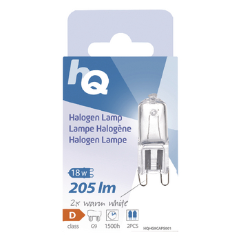 HQHG9CAPS001 Halogeenlamp g9 capsule 18 w 205 lm 2800 k Verpakking foto